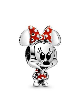 Серебряная бусина pandora "минни маус" disney