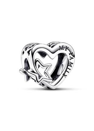 Серебряное ожерелье pandora "семейное сердце со звездой"
