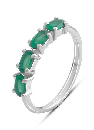 Срібне кільце komilfo з натуральним агатом 0.863ct, вага виробу 2,01 г (2181705) 17.5 розмір