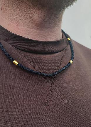 Шнурок с серебряными окончаниями и вставками meridian 925 пробы в позолоте и чернении 866/4глз 50