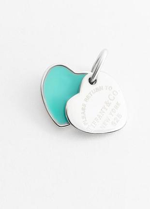 Серебряная подвеска с бирюзовой эмалью сердца