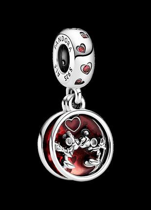 Серебряная бусина pandora "микки и минни маус, love and kisses"