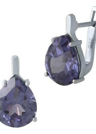 Срібні сережки komilfo з александритом 9.22ct (1983904)