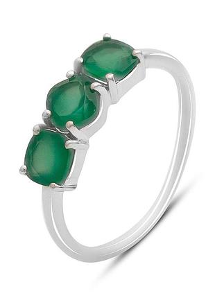 Срібне кільце komilfo з натуральним агатом 1.533ct, вага виробу 2,27 г (2173748) 18 розмір
