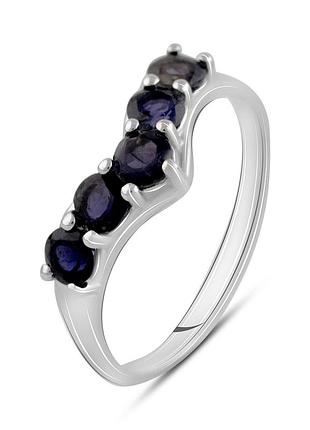 Серебряное кольцо komilfo с іолітом 2.05ct, вес изделия 2,59 гр (2115847) 18 размер