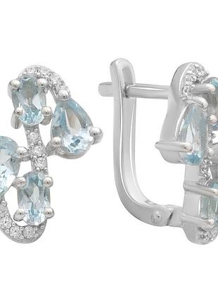 Срібні сережки komilfo з натуральним топазом 4.005ct (2179504)