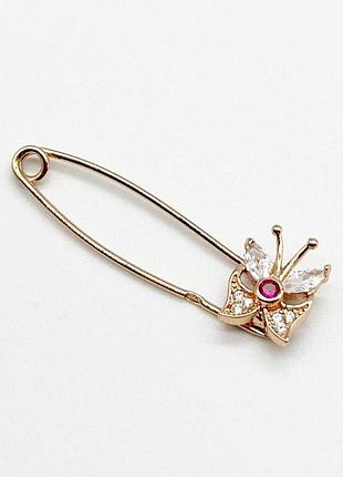 Серебряная брошь с фианитами