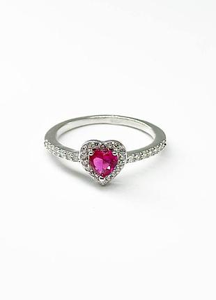 Серебряное кольцо в стиле "pandora" со вставкой фианит, размер 17,0, вес: 2.1 г