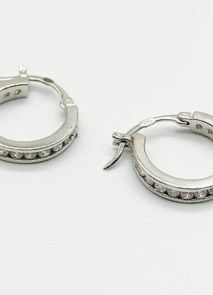 Серебряные серьги с фианитами