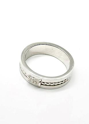 Серебряное кольцо со вставкой фианит, размер 16,5, вес: 5.3 г