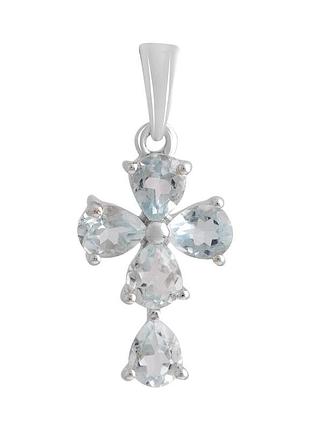 Срібний хрестик komilfo з топазом 1.885ct (2140979)