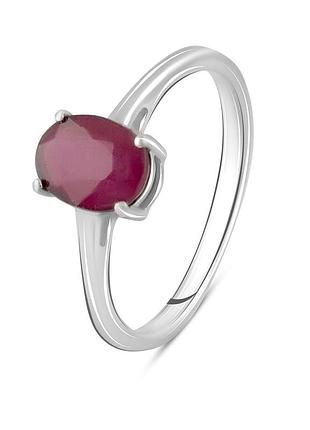 Серебряное кольцо komilfo с натуральным рубином 1.842ct, вес изделия 1,78 гр (2060178) 16.5 размер