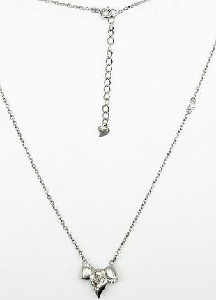 Серебряное колье в стиле "damiani" с фианитами, размер 42 см x 0,1 см, вес: 4.8 г