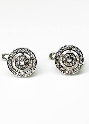 Серебряные серьги в стиле "bvlgari" с фианитами