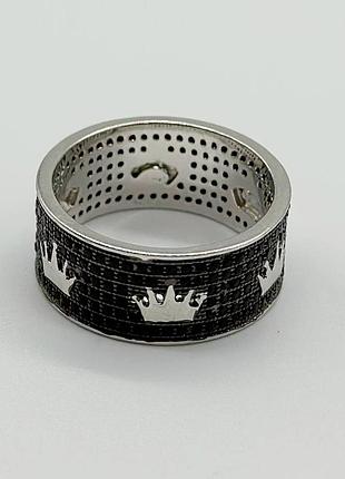 Серебряное кольцо со вставкой фианит, размер 18,5, вес: 5.4 г