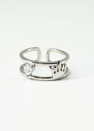 Серебряное кольцо со вставкой swarovski zirconia, размер 17,5, вес: 2.3 г