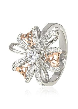 Серебряное кольцо с фианитами, размер 17,0, вес: 4.0 г
