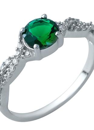 Серебряное кольцо komilfo с изумрудом nano 0.969ct, вес изделия 2,16 гр (1930144) 16.5 размер