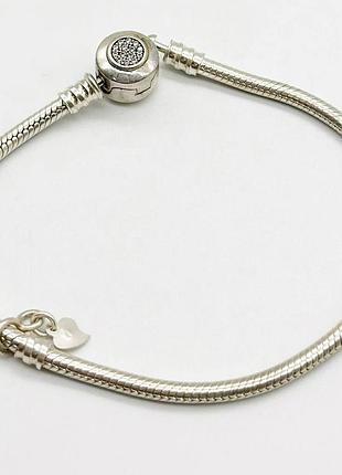 Серебряный браслет в стиле "pandora" со вставкой фианит