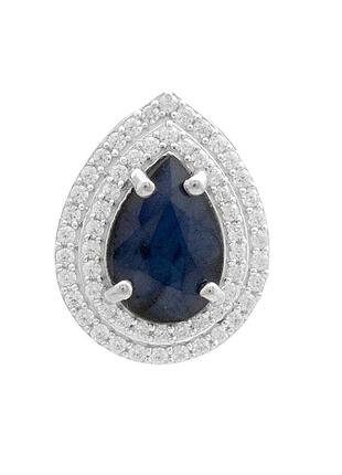 Серебряная подвеска komilfo с сапфиром 2.863ct, фианитами (2180333)