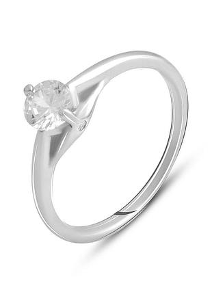 Серебряное кольцо komilfo с фианитами, вес изделия 1,68 гр (2138549) 16.5 размер