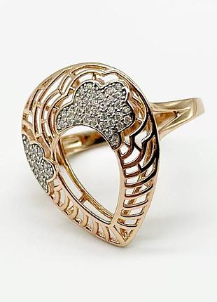Серебряное кольцо со вставкой фианит, размер 18,5, вес: 3.7 г