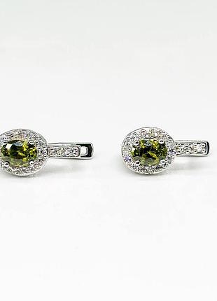 Серебряные серьги с фианитами