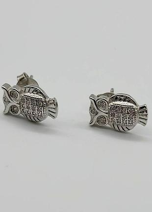 Серебряные серьги с фианитами