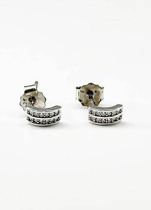 Серебряные серьги с фианитами