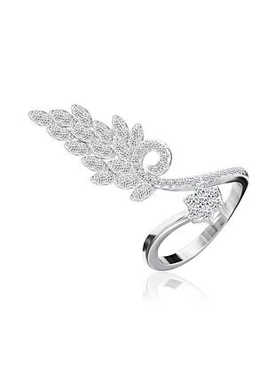 Серебряное кольцо с фианитами, размер 15,5, вес: 3.3 г