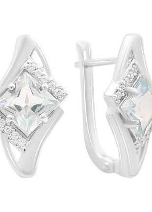 Серебряные серьги komilfo с натуральным топазом 4.425ct (2166160)