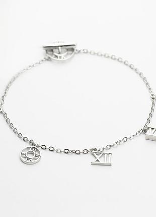 Серебряный браслет с белыми фианитами, размер 19 см x 0,15 см, вес: 3.4 г