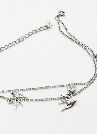 Серебряный браслет со вставкой swarovski zirconia