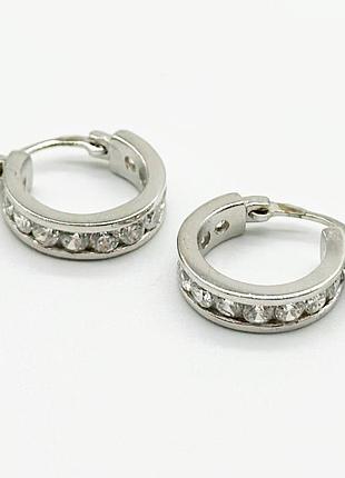 Серебряные серьги с фианитами