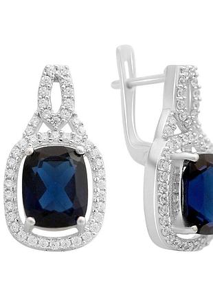 Серебряные серьги komilfo с сапфиром nano 6.52ct (2171287)
