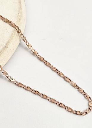 Серебряный цепочка с позолотой и плетениям улитка 50 см