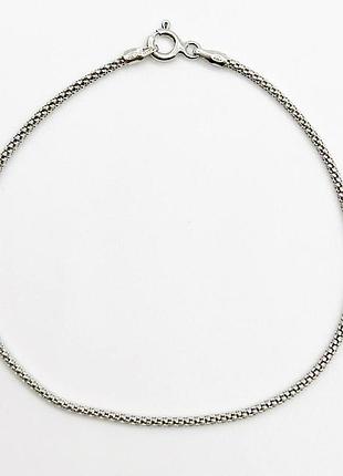 Серебряный браслет, плетение корейское (попкорн), размер 18 см x 0,15 см, вес: 1.1 г