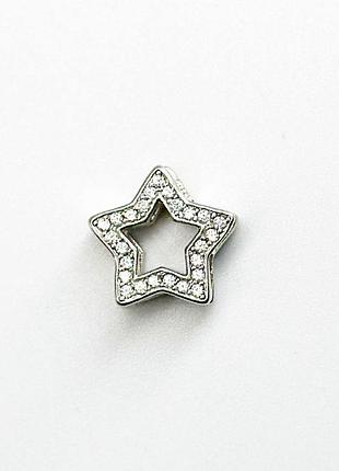 Серебряная подвеска покрытая родием со вставкой фианит