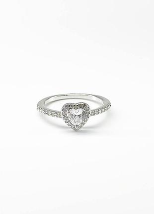 Серебряное кольцо в стиле "pandora" со вставкой фианит, размер 17,5, вес: 2.1 г