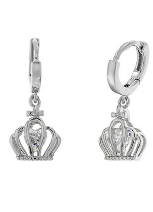Серебряные серьги со вставкой swarovski zirconia
