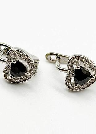 Серебряные серьги с фианитами