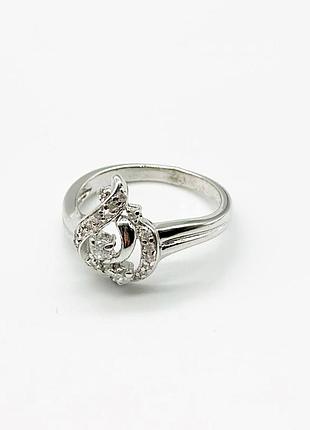 Серебряное кольцо со вставкой фианит, размер 17,5, вес: 2.9 г