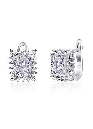Серебряные серьги с фианитами