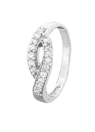 Серебряное кольцо с фианитами, размер 16,0, вес: 2.3 г