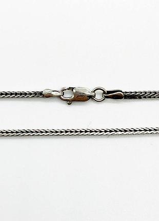 Серебряная цепочка, плетение лисий хвост