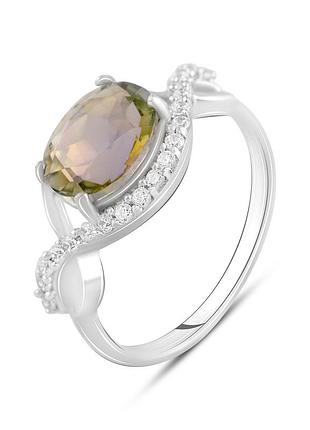 Серебряное кольцо amari с цитрином nano 2.83ct, вес изделия 3,11 гр (2121503) 18 размер