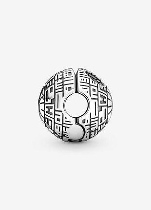 Серебряное ожерелье pandora star wars death star clip
