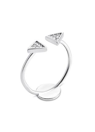 Серебряное кольцо с фианитами, размер 15,5, вес: 1.5 г