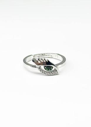Серебряное кольцо с фианитами, размер 16,5, вес: 2.4 г