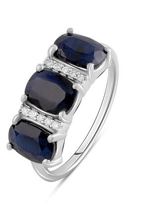 Серебряное кольцо komilfo с натуральным сапфиром 3.698ct, вес изделия 2,5 гр (2090496) 18 размер 2.68, 18.5